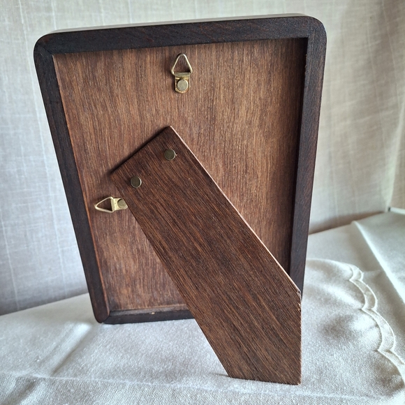 Dark Wood Rounded Edge Photo Frame w/ Matte - Picture 6 of 10